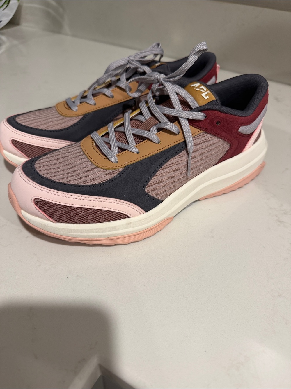 APL Women's Pink, Burgundy & Tan Mixed-Material Sneakers